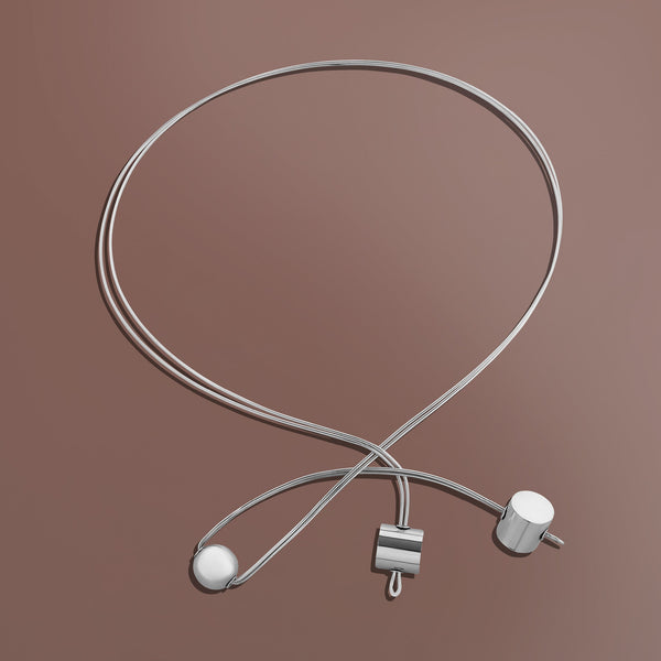 Arco 2.0  Necklace - Two cylinders one sphere